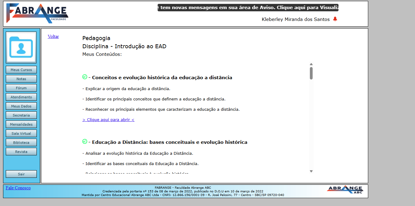 03 - Acesso a conteúdo EAD - Videos - PDF - audio - atividades